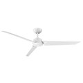 Modern Forms Roboto 3-Blade Smart Ceiling Fan 62in Matte White with Remote Control and Remote Control FR-W1910-62